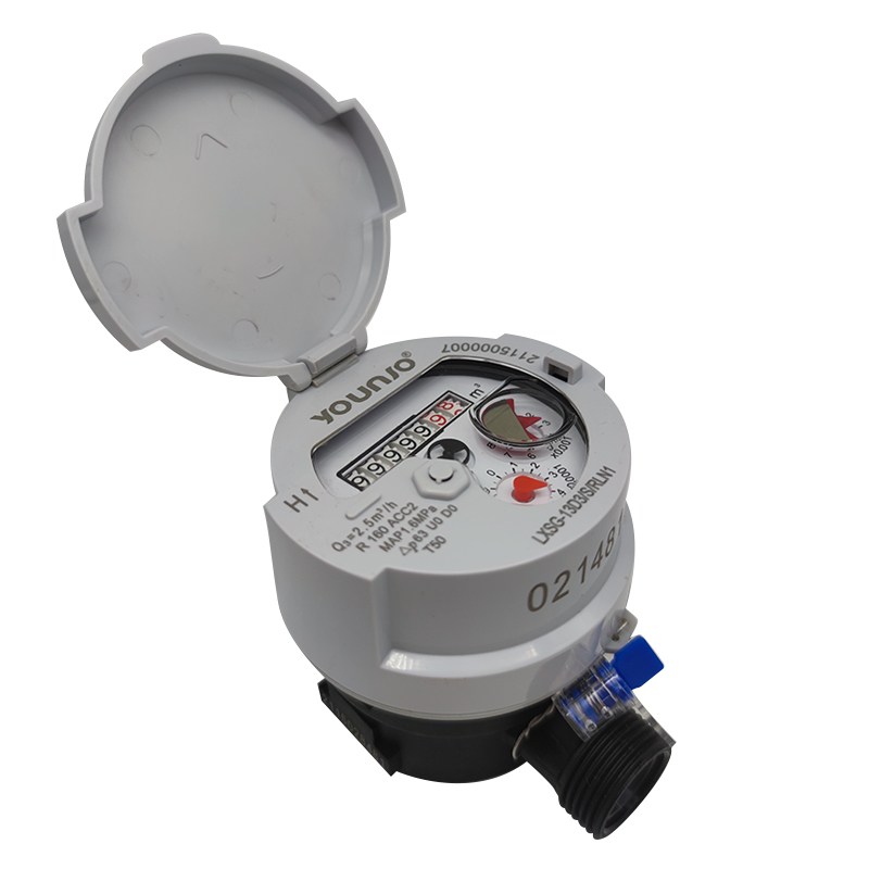 Solong jet dry type water meter (na may rehistro ng tanso na salamin)